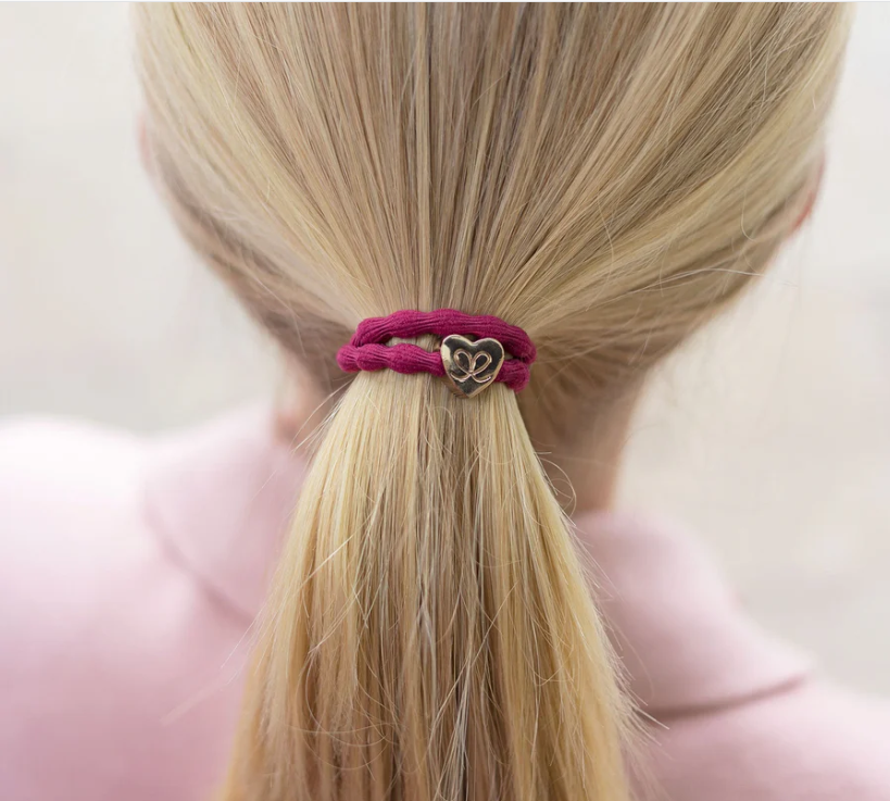 Gold Heart Burgundy Red