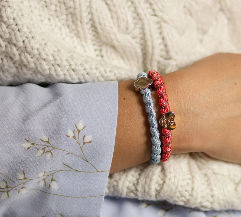 Woven Silver Quatrefoil Faded Denim